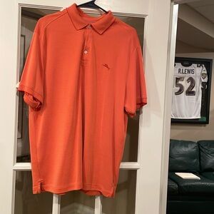Men’s Tommy Bahama orange shirt sleeve polo, size large